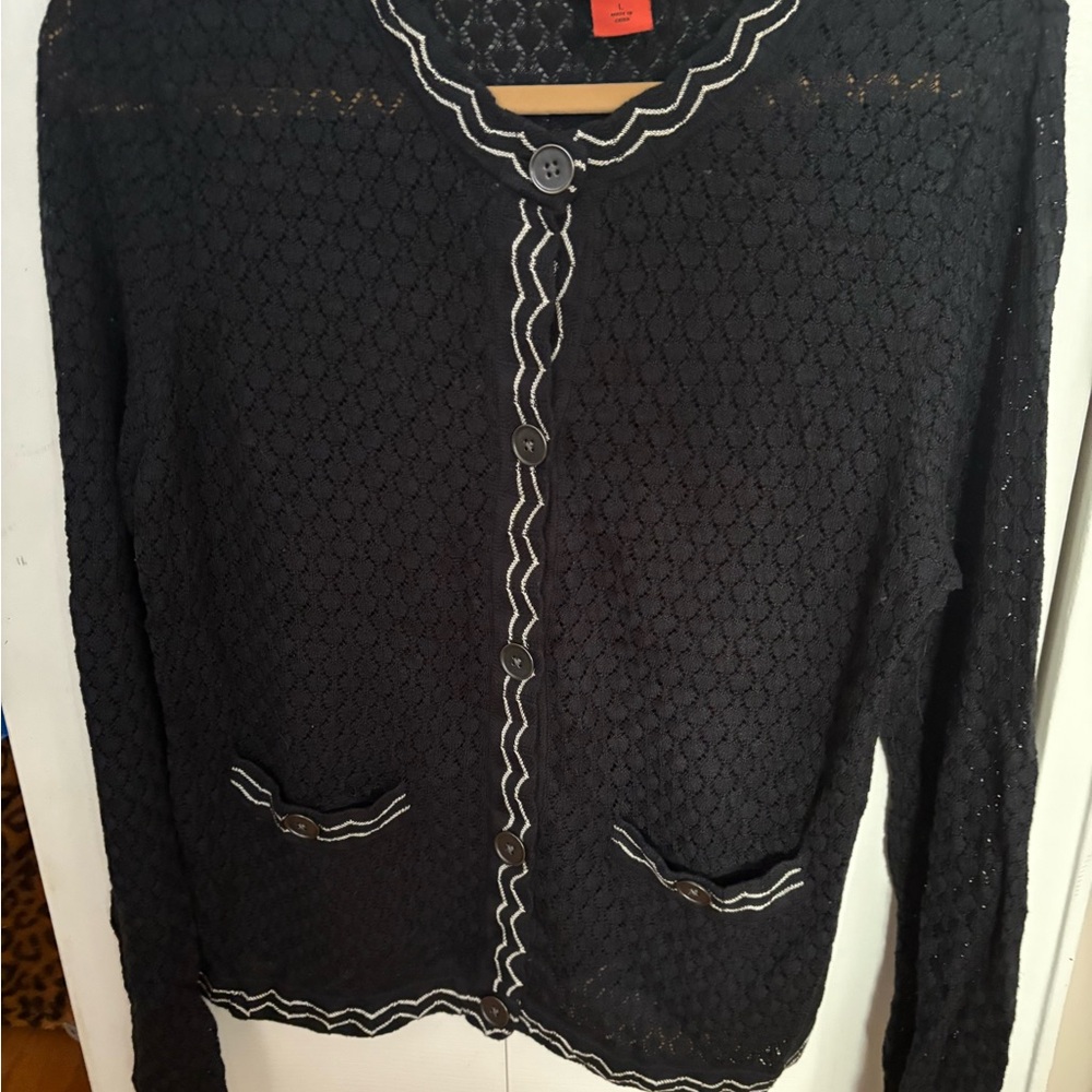 Missoni for Target Black Cardigan with White Accents